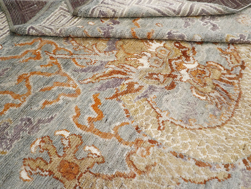 Contemporary East Turkestan Khotan Pictorial Room Size Carpet, No.32396 - Staging