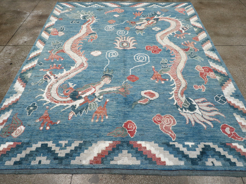 Modern East Turkestan Khotan Pictorial Room Size Carpet, No.32397 - Staging