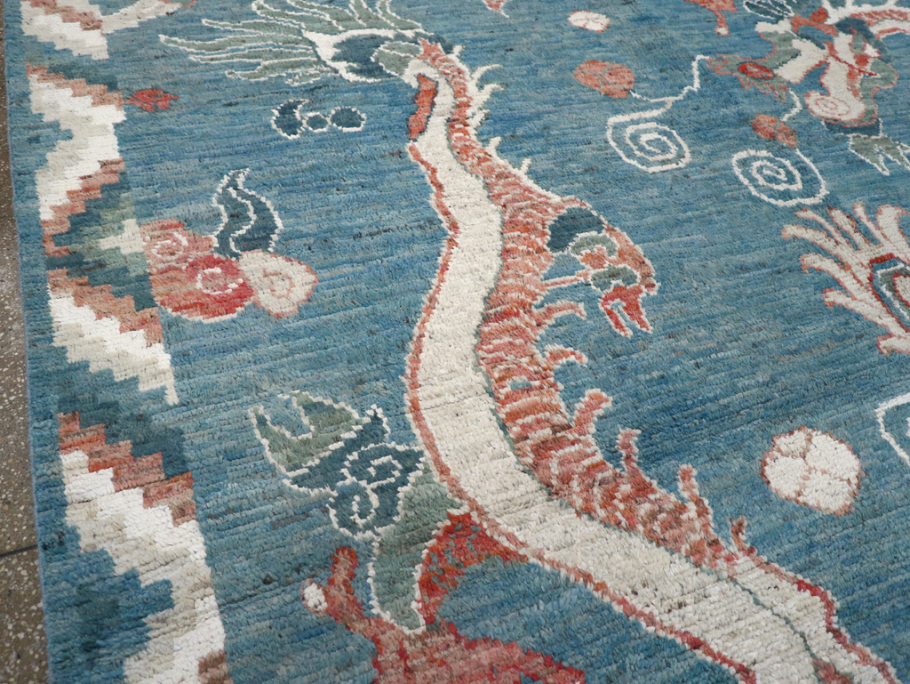 Modern East Turkestan Khotan Pictorial Room Size Carpet, No.32397 - Staging