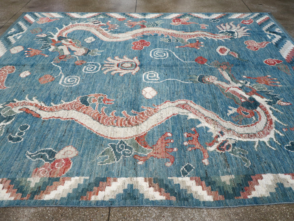 Modern East Turkestan Khotan Pictorial Room Size Carpet, No.32397 - Staging
