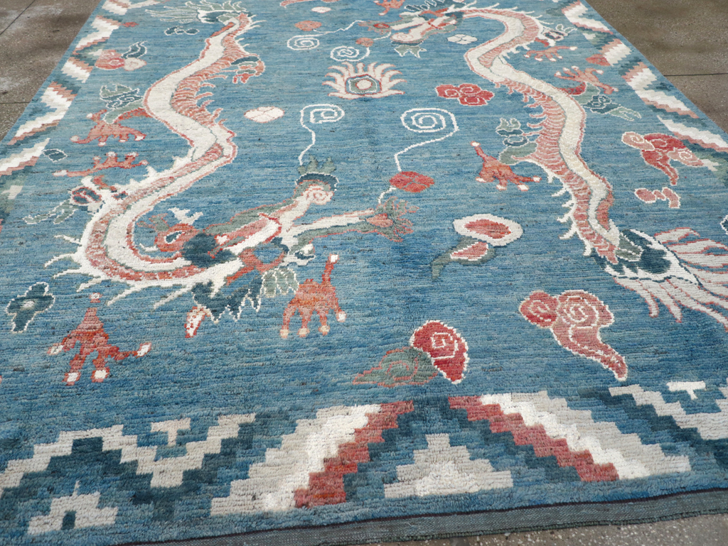 Modern East Turkestan Khotan Pictorial Room Size Carpet, No.32397 - Staging