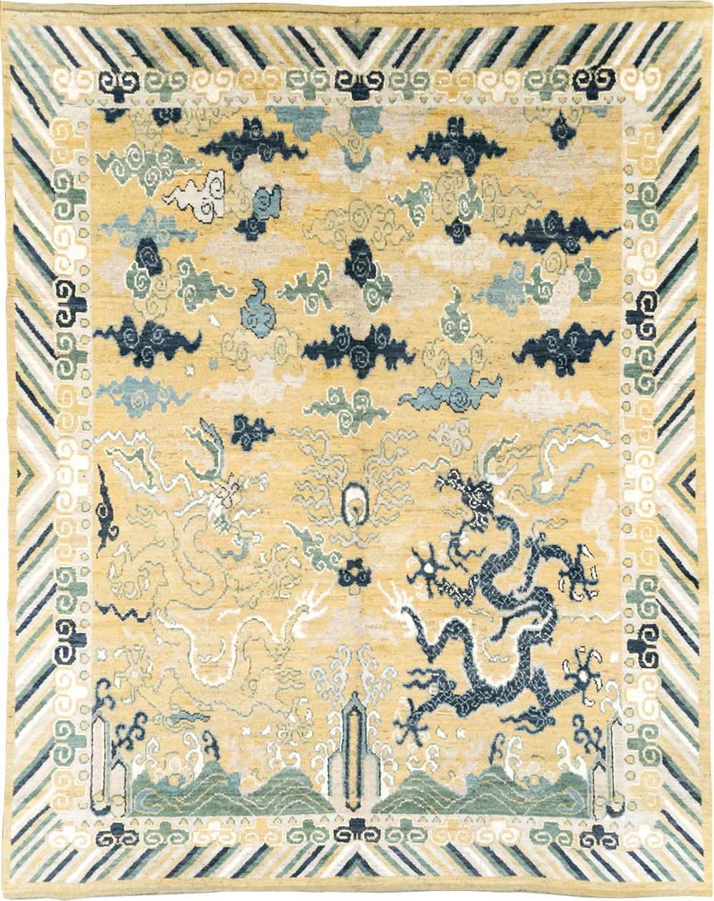 Modern East Turkestan Pictorial Khotan Room Size Carpet, No.32398 - Staging