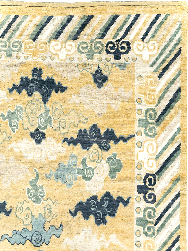 Modern East Turkestan Pictorial Khotan Room Size Carpet, No.32398 - Staging