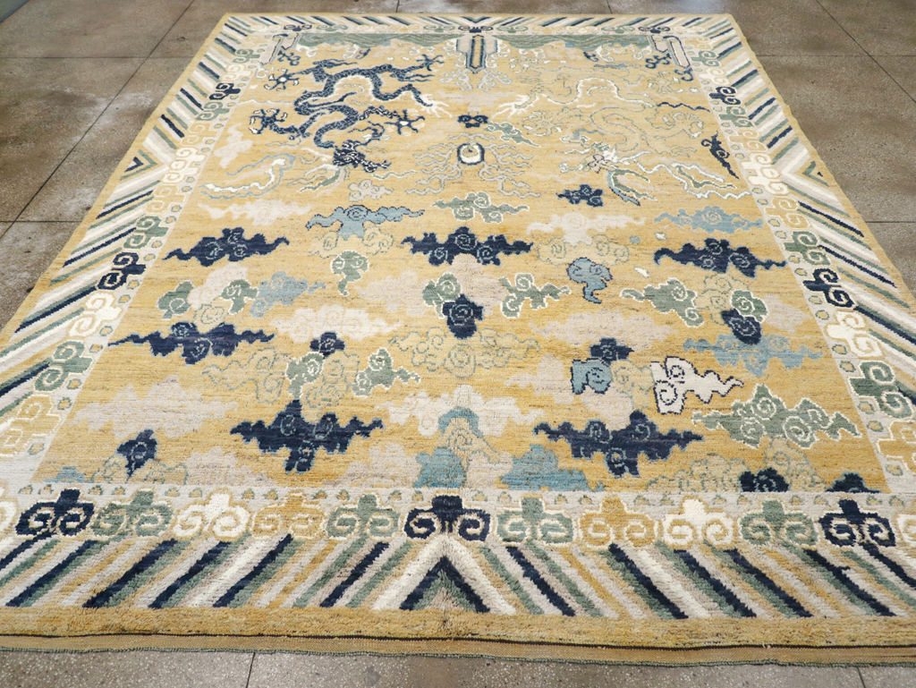 Modern East Turkestan Pictorial Khotan Room Size Carpet, No.32398 - Staging