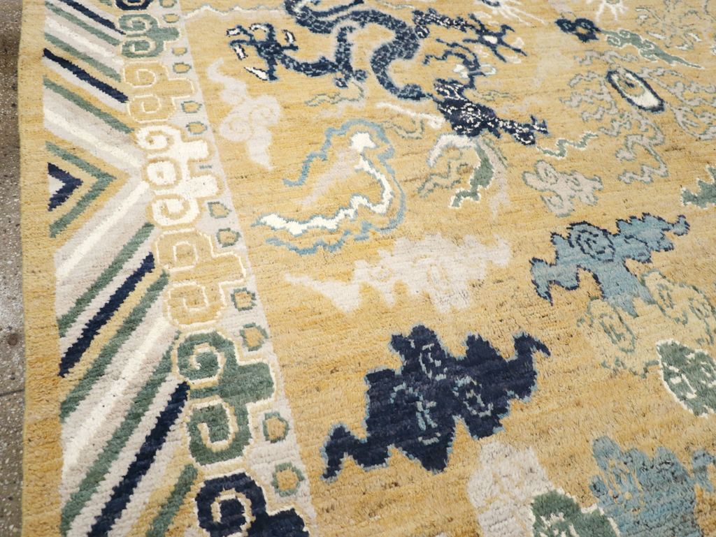 Modern East Turkestan Pictorial Khotan Room Size Carpet, No.32398 - Staging