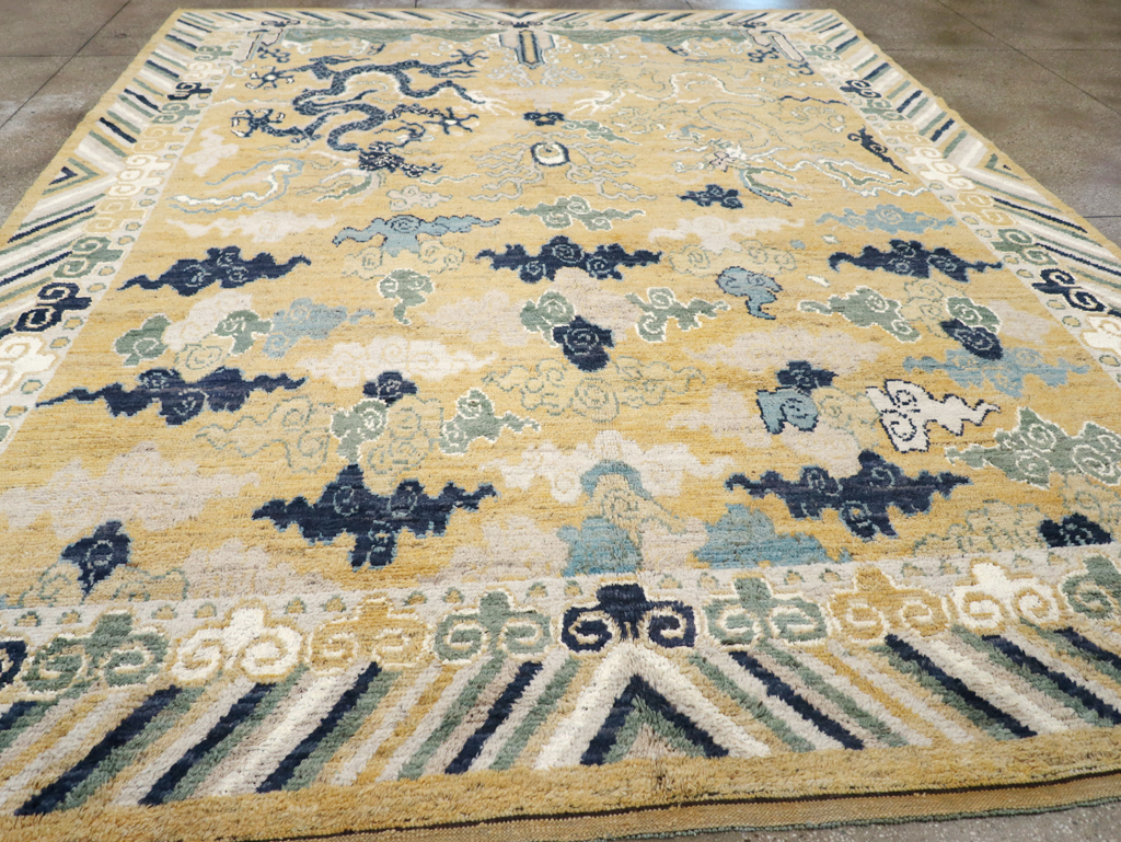 Modern East Turkestan Pictorial Khotan Room Size Carpet, No.32398 - Staging