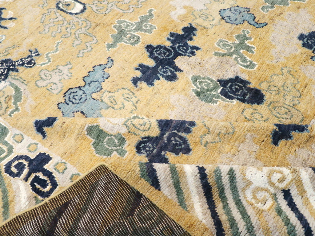 Modern East Turkestan Pictorial Khotan Room Size Carpet, No.32398 - Staging