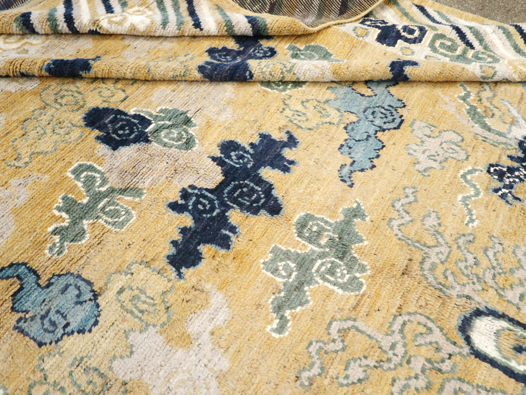 Modern East Turkestan Pictorial Khotan Room Size Carpet, No.32398 - Staging