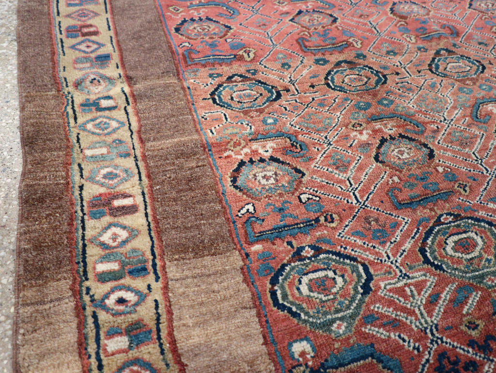 Antique Persian Serab Square Accent Rug, No.32399 - Staging