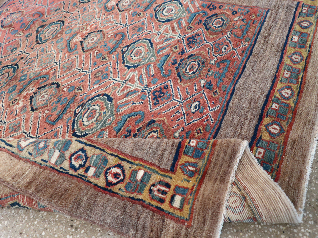 Antique Persian Serab Square Accent Rug, No.32399 - Staging