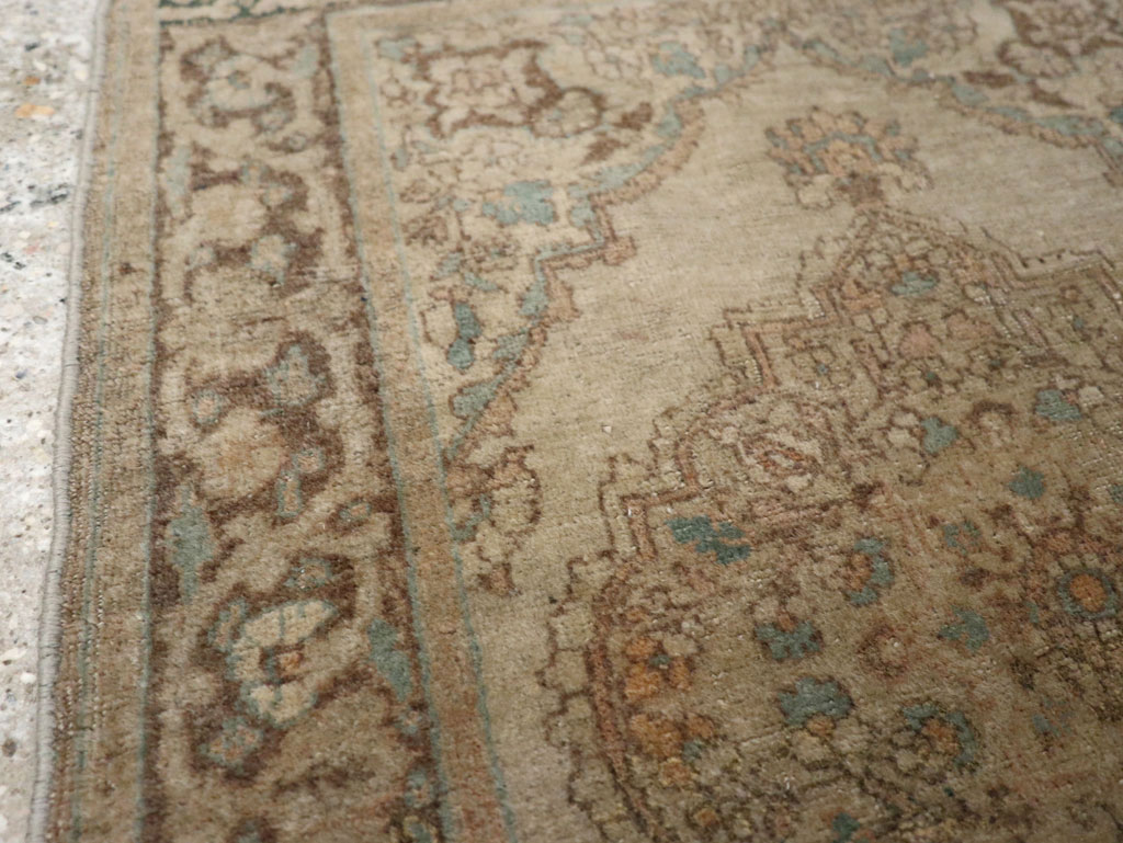 Antique Persian Tabriz Throw Rug, No.32400 - Staging