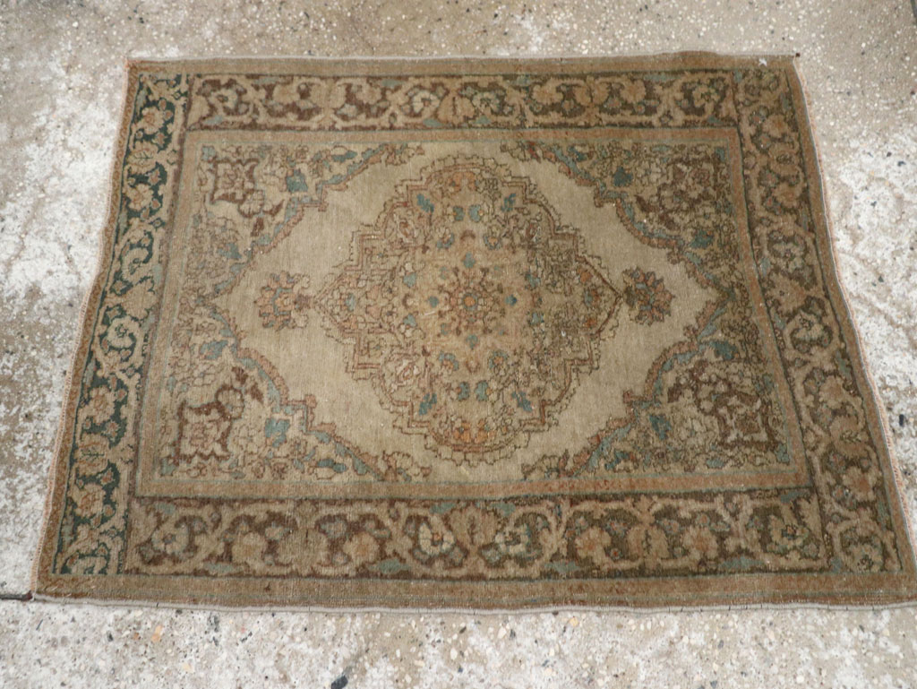 Antique Persian Tabriz Throw Rug, No.32400 - Staging