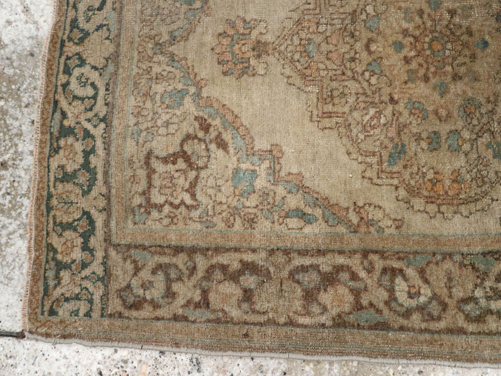 Antique Persian Tabriz Throw Rug, No.32400 - Staging