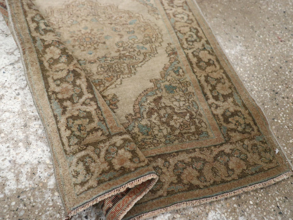 Antique Persian Tabriz Throw Rug, No.32400 - Staging