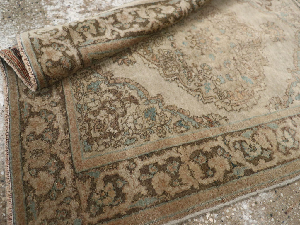 Antique Persian Tabriz Throw Rug, No.32400 - Staging