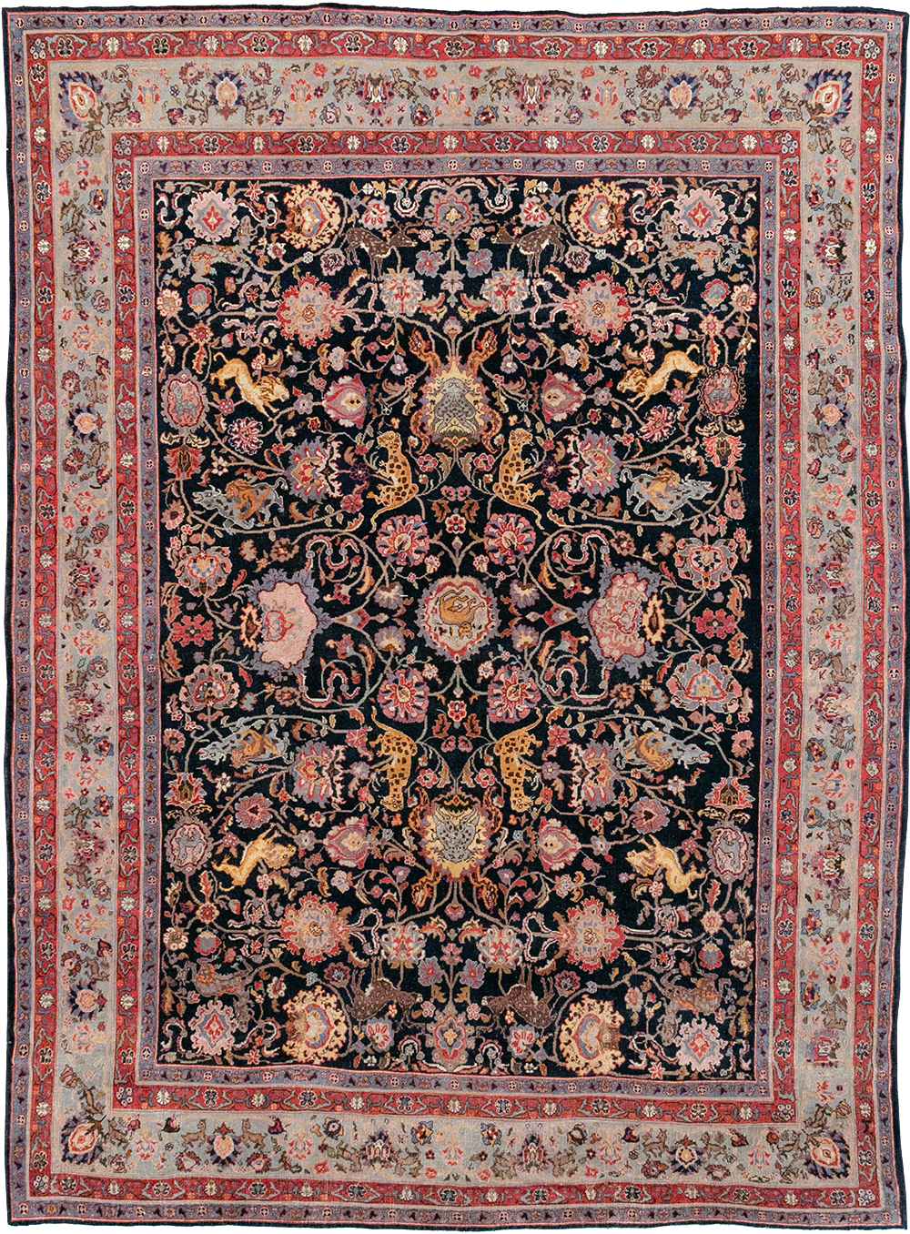 Vintage Turkish Pictorial Room Size Carpet, No.32401 - Staging