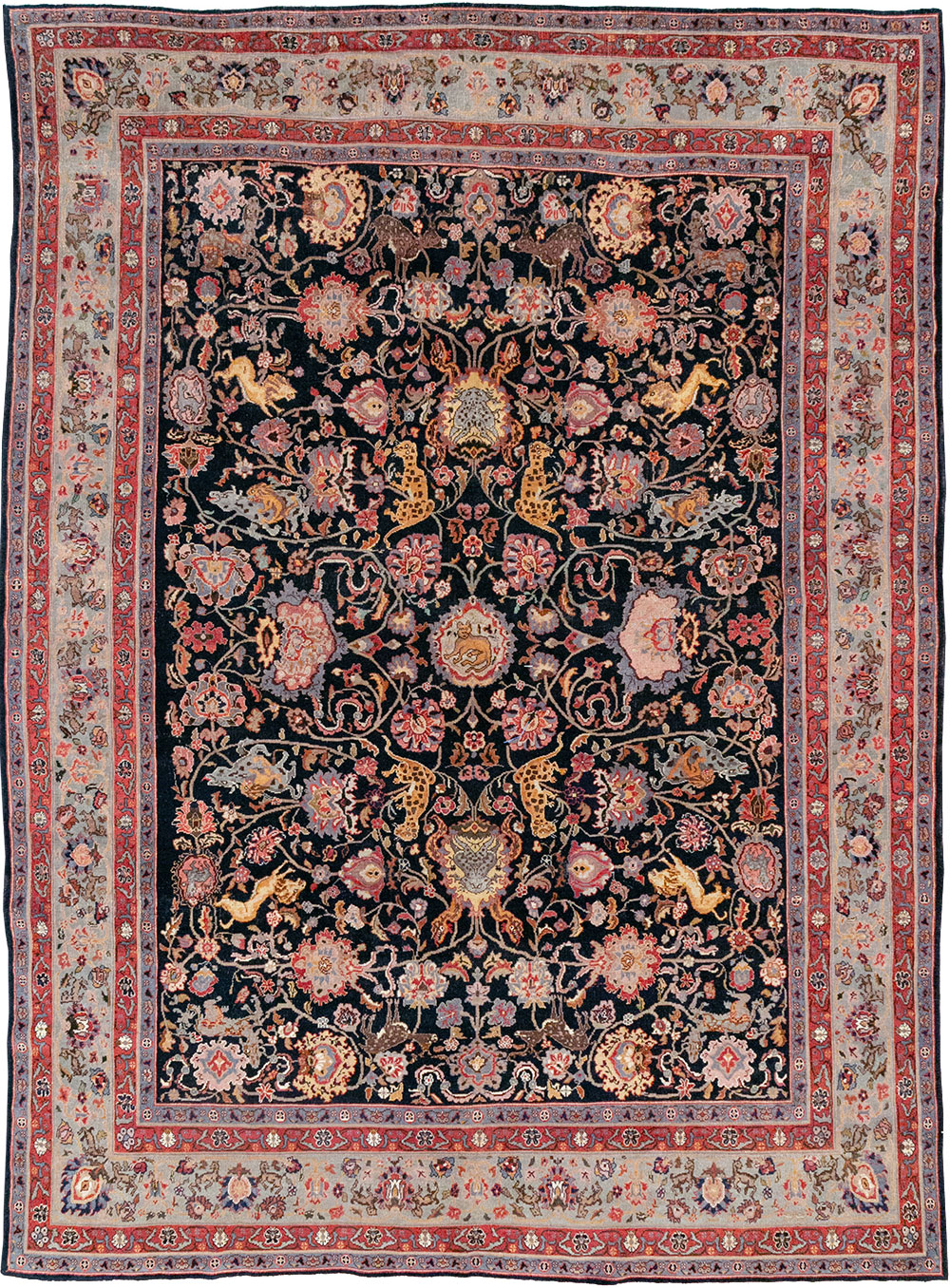 Vintage Turkish Pictorial Room Size Carpet, No.32401 - Staging