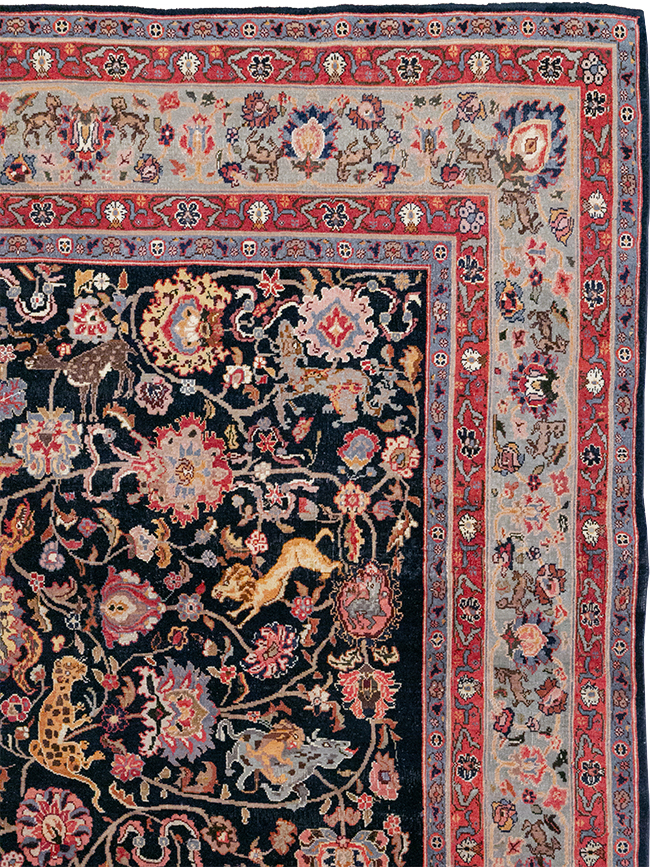 Vintage Turkish Pictorial Room Size Carpet, No.32401 - Staging