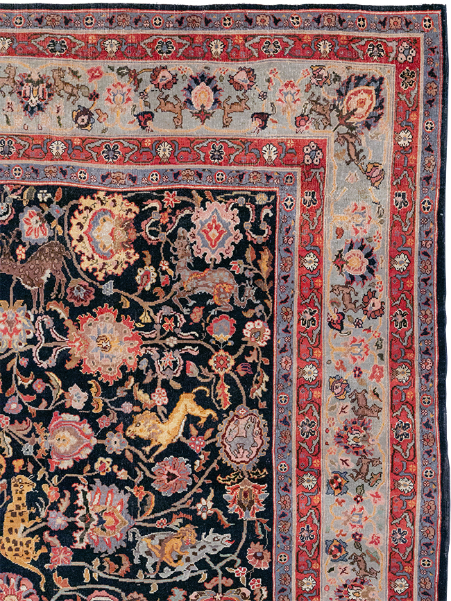 Vintage Turkish Pictorial Room Size Carpet, No.32401 - Staging