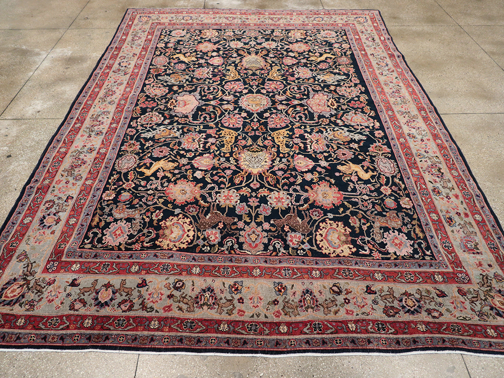 Vintage Turkish Pictorial Room Size Carpet, No.32401 - Staging
