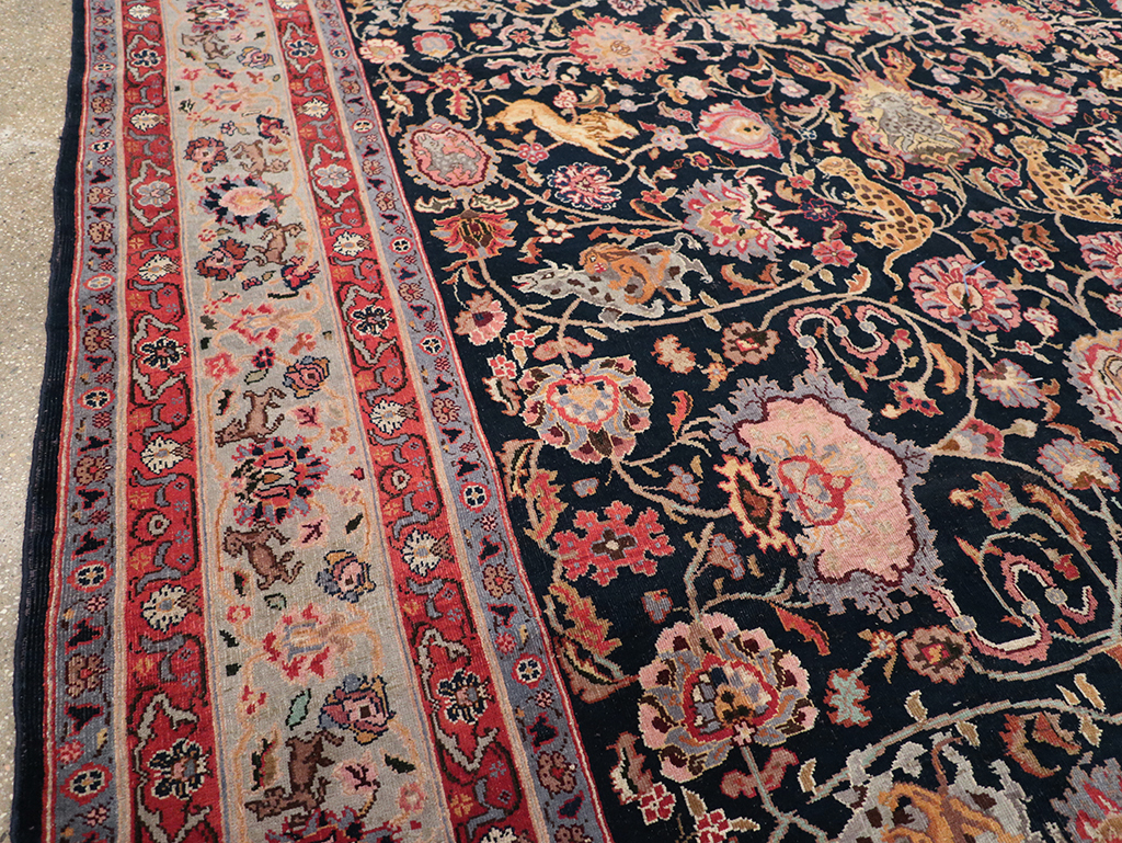 Vintage Turkish Pictorial Room Size Carpet, No.32401 - Staging