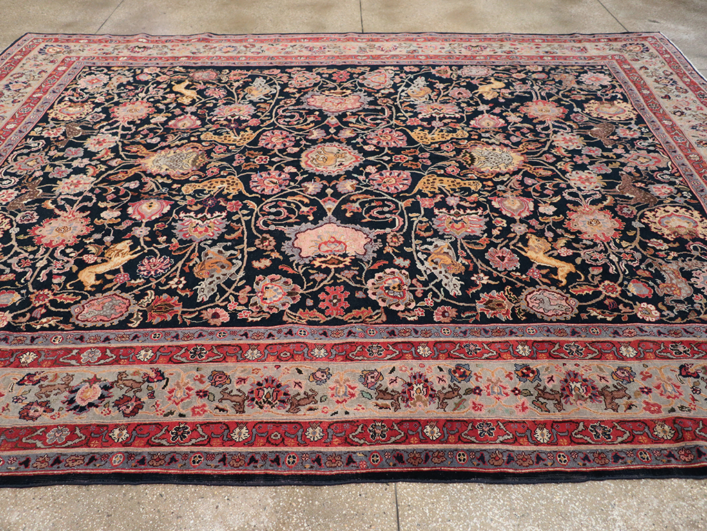 Vintage Turkish Pictorial Room Size Carpet, No.32401 - Staging