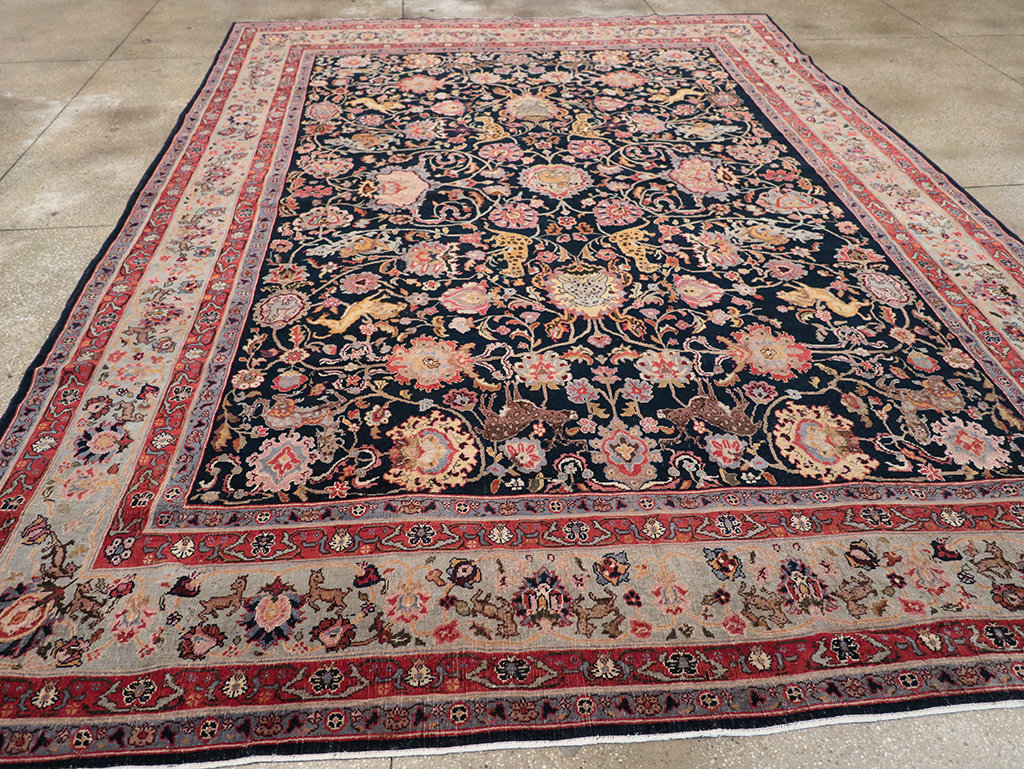 Vintage Turkish Pictorial Room Size Carpet, No.32401 - Staging