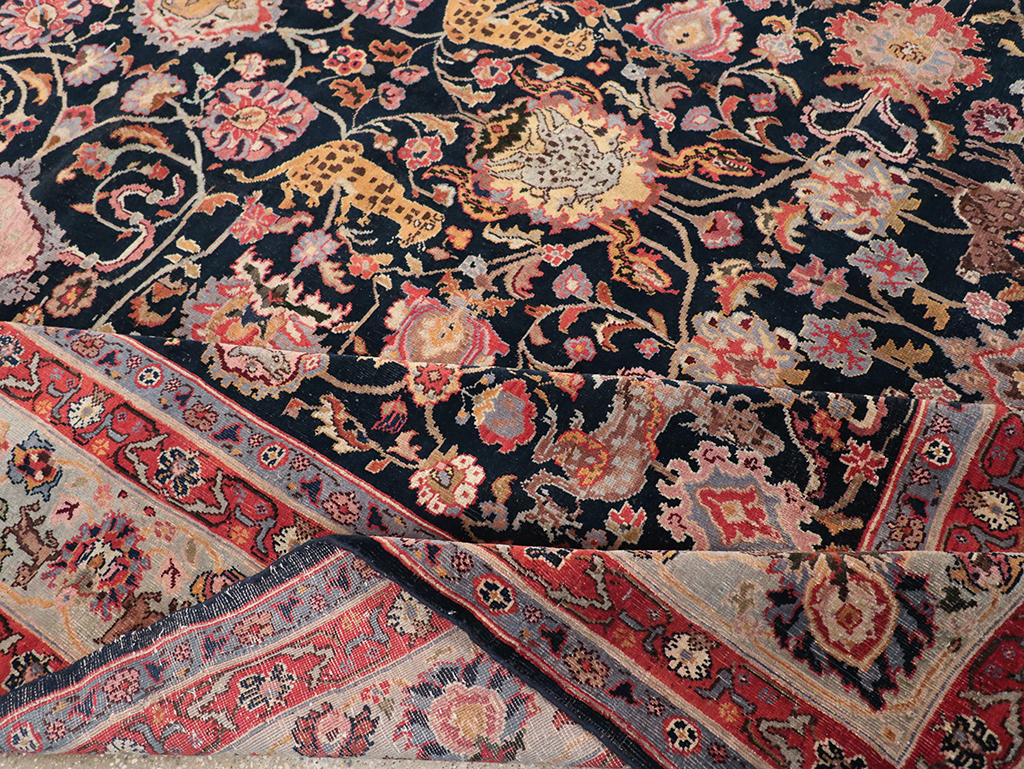 Vintage Turkish Pictorial Room Size Carpet, No.32401 - Staging
