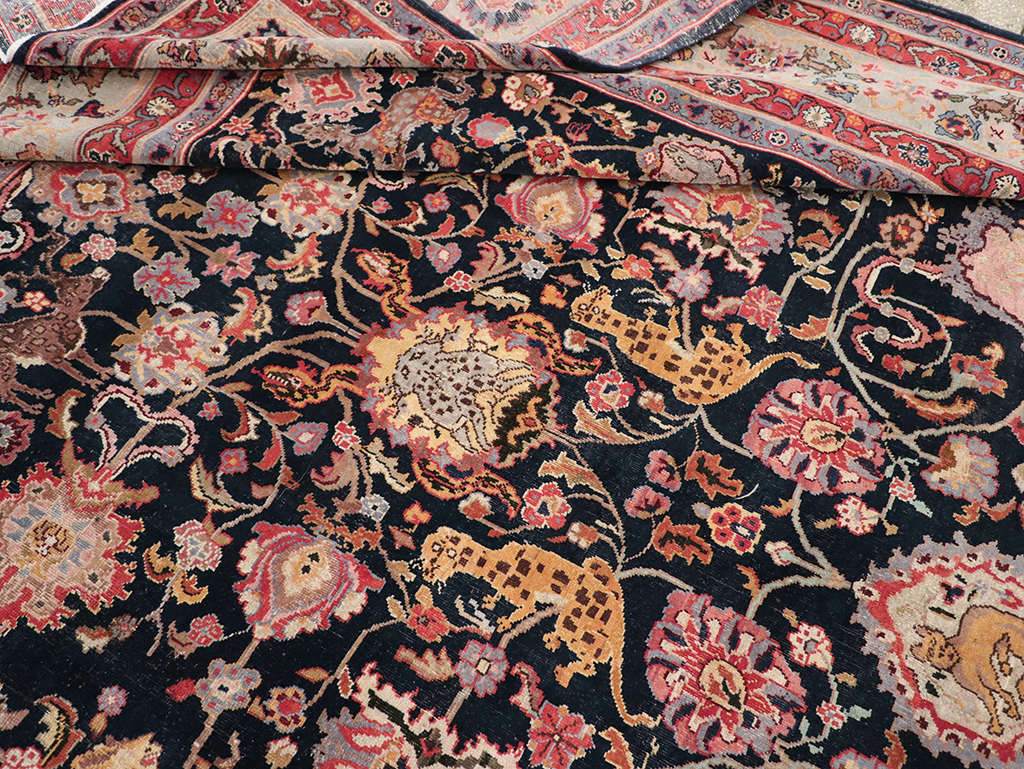 Vintage Turkish Pictorial Room Size Carpet, No.32401 - Staging