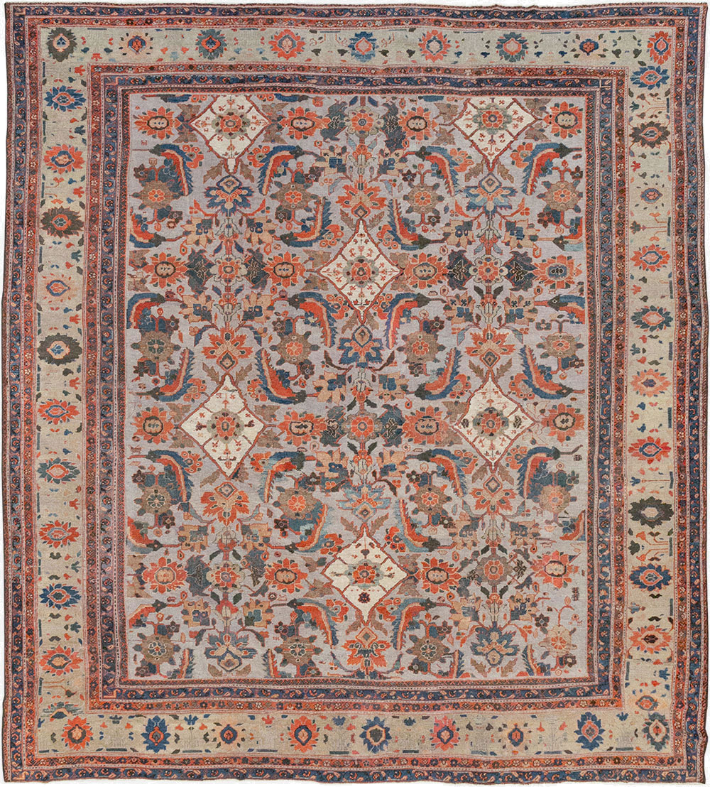 Antique Persian Mahal Large Room Size Carpet, No.32406 - Staging