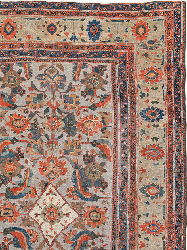 Antique Persian Mahal Large Room Size Carpet, No.32406 - Staging