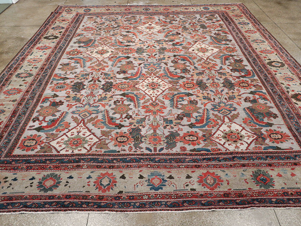 Antique Persian Mahal Large Room Size Carpet, No.32406 - Staging