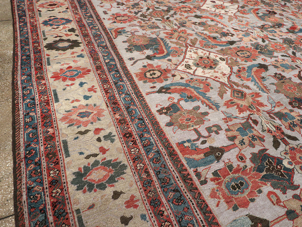 Antique Persian Mahal Large Room Size Carpet, No.32406 - Staging