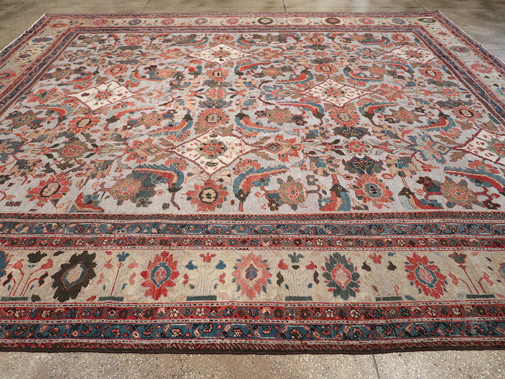 Antique Persian Mahal Large Room Size Carpet, No.32406 - Staging