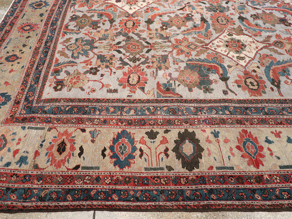 Antique Persian Mahal Large Room Size Carpet, No.32406 - Staging