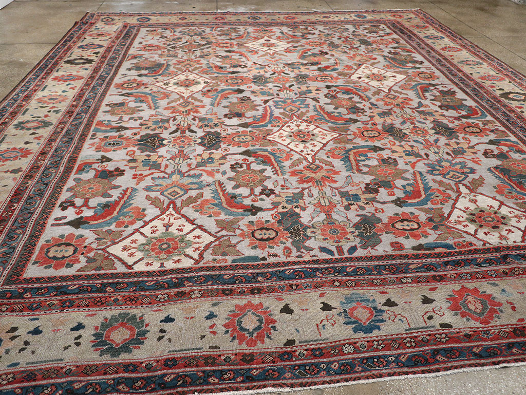 Antique Persian Mahal Large Room Size Carpet, No.32406 - Staging