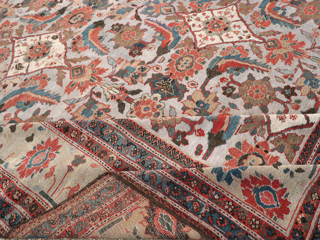 Antique Persian Mahal Large Room Size Carpet, No.32406 - Staging