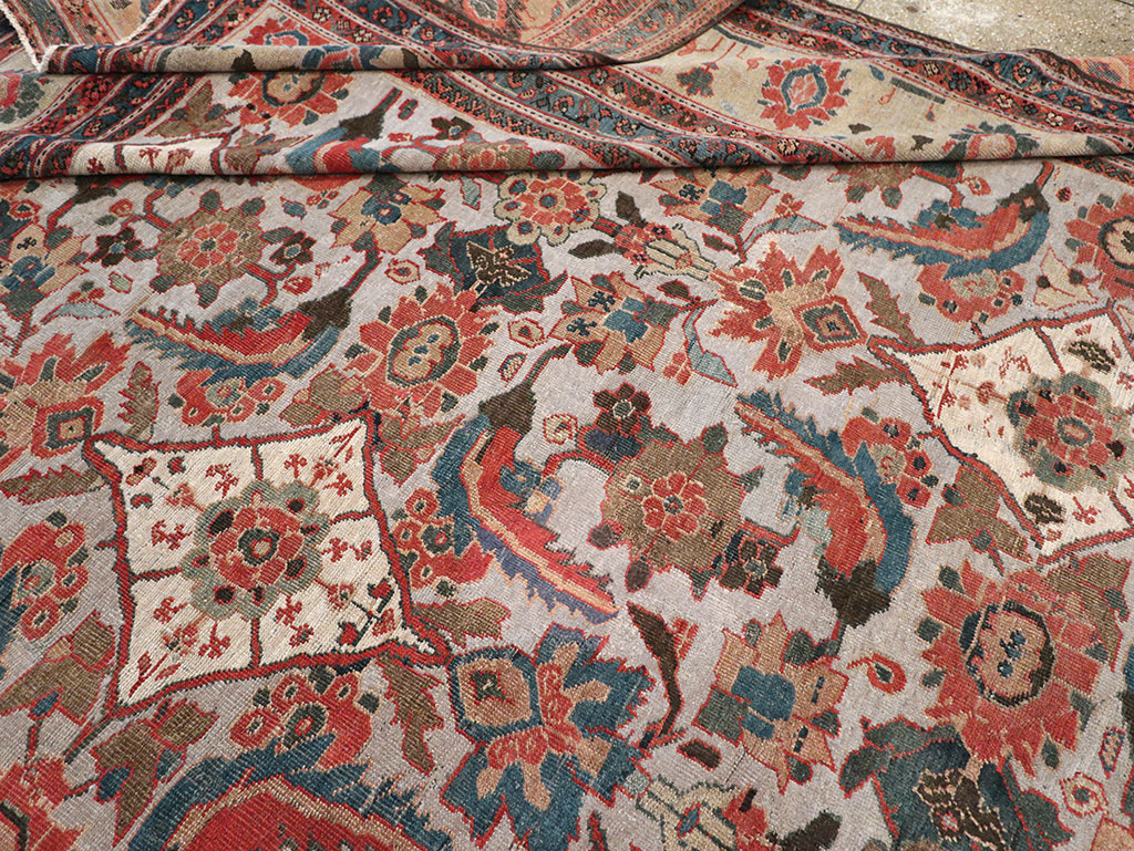 Antique Persian Mahal Large Room Size Carpet, No.32406 - Staging