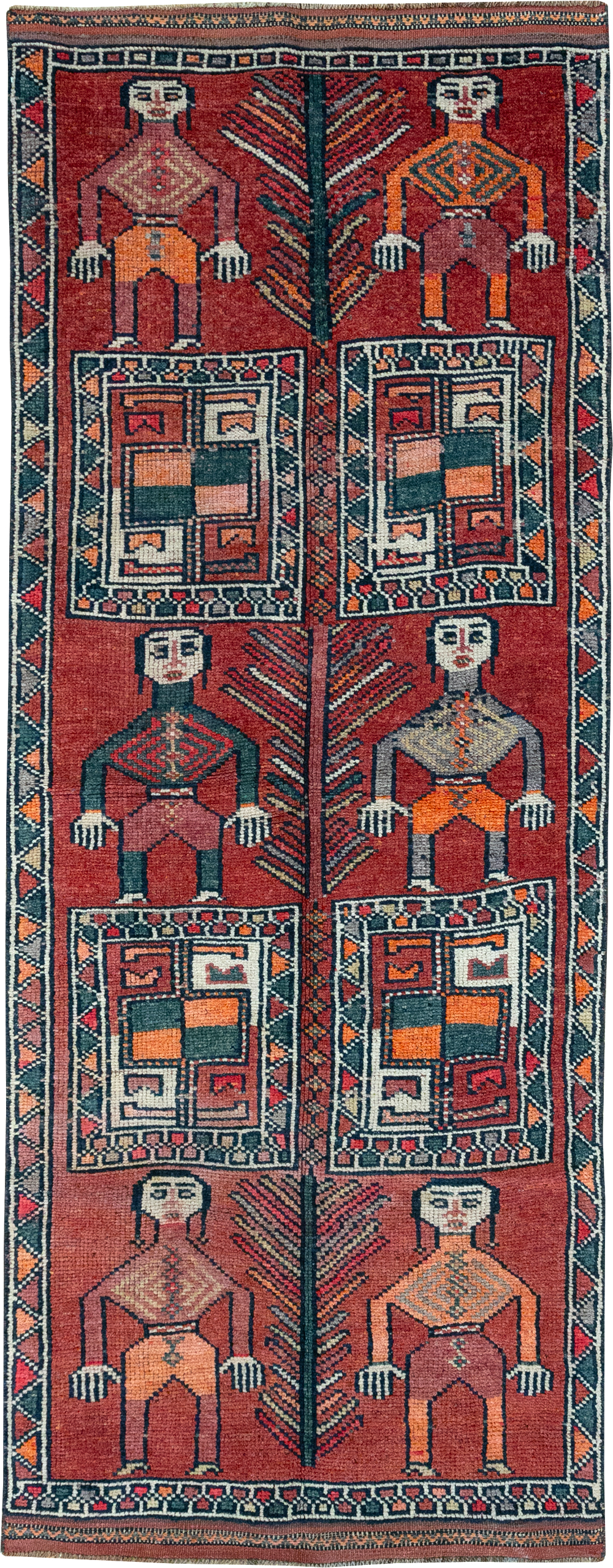 Vintage Turkish Anatolian Pictorial Runner, No.32408 - Staging