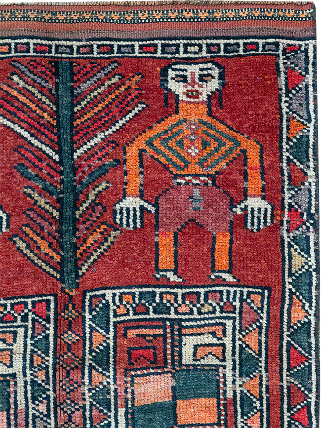 Vintage Turkish Anatolian Pictorial Runner, No.32408 - Staging