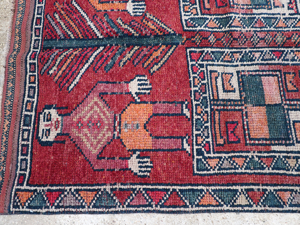 Vintage Turkish Anatolian Pictorial Runner, No.32408 - Staging