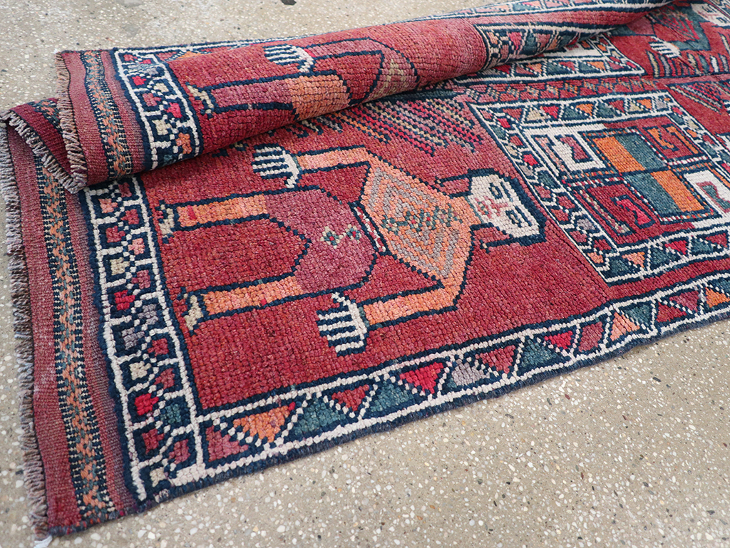 Vintage Turkish Anatolian Pictorial Runner, No.32408 - Staging