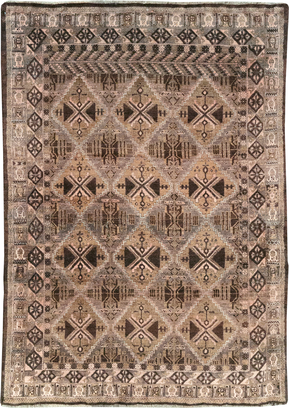 Vintage Persian Baluch Rug, No.32412 - Staging