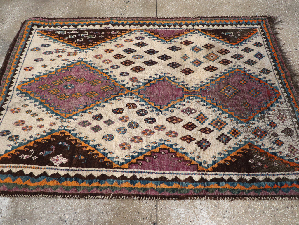 Vintage Persian Gabbeh Rug, No.32413 - Staging