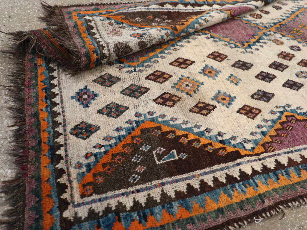 Vintage Persian Gabbeh Rug, No.32413 - Staging