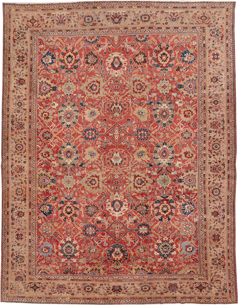 Antique Persian Mahal Large Room Size Carpet, No.32415 - Staging