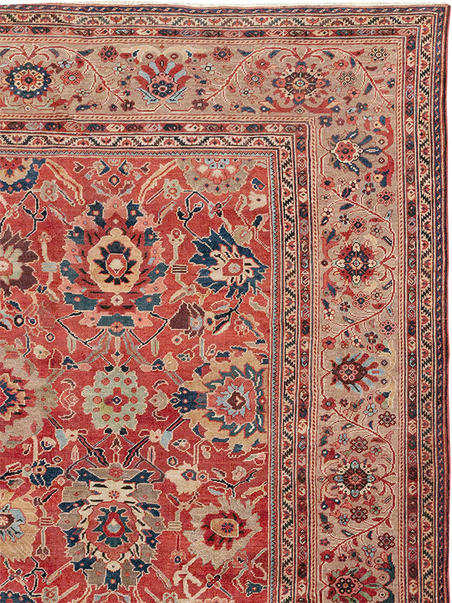 Antique Persian Mahal Large Room Size Carpet, No.32415 - Staging