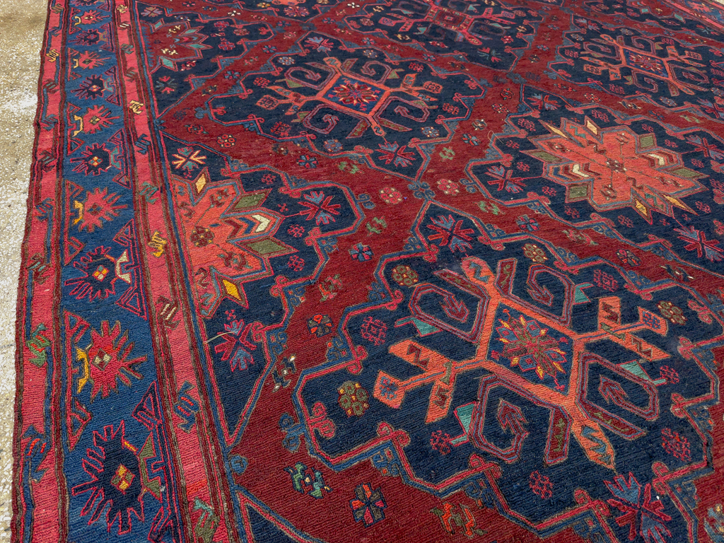 Vintage Central Asian Soumak Gallery Carpet, No.32416 - Staging