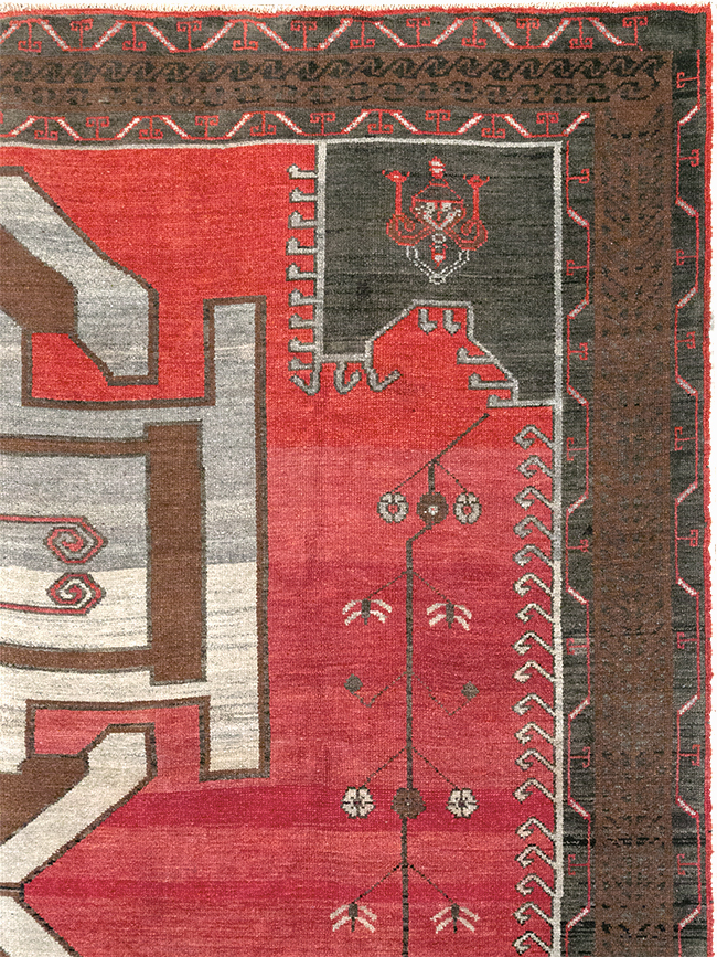 Vintage Turkish Anatolian Tribal Room Size Carpet, No.32419 - Staging