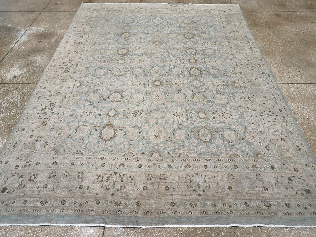 Antique Persian Mashad Room Size Carpet, No.32421 - Staging